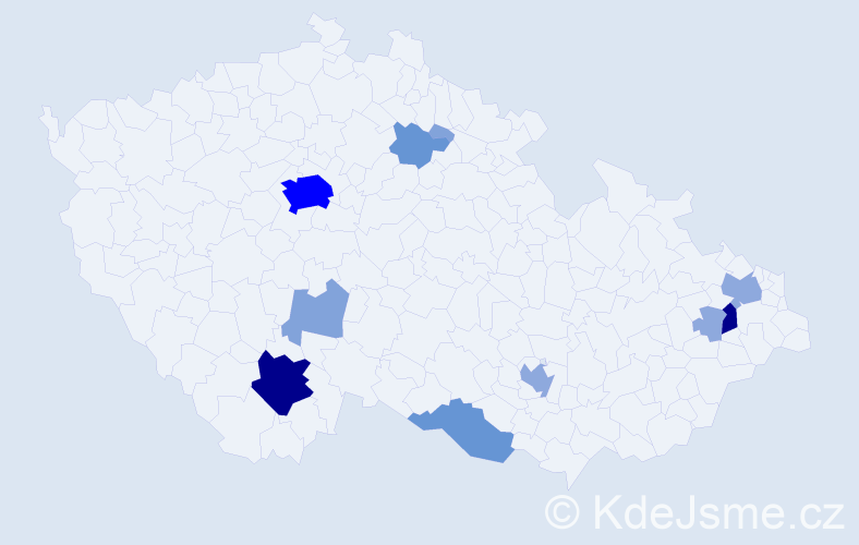 Příjmení: 'Vazdová', počet výskytů 35 v celé ČR