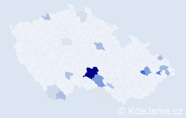 Příjmení: 'Zdarsová', počet výskytů 74 v celé ČR