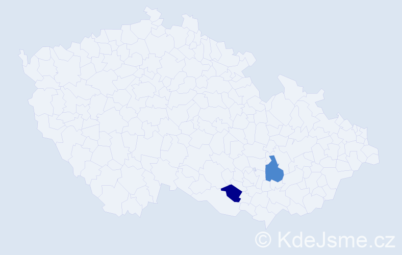 Příjmení: 'Libošvár', počet výskytů 4 v celé ČR