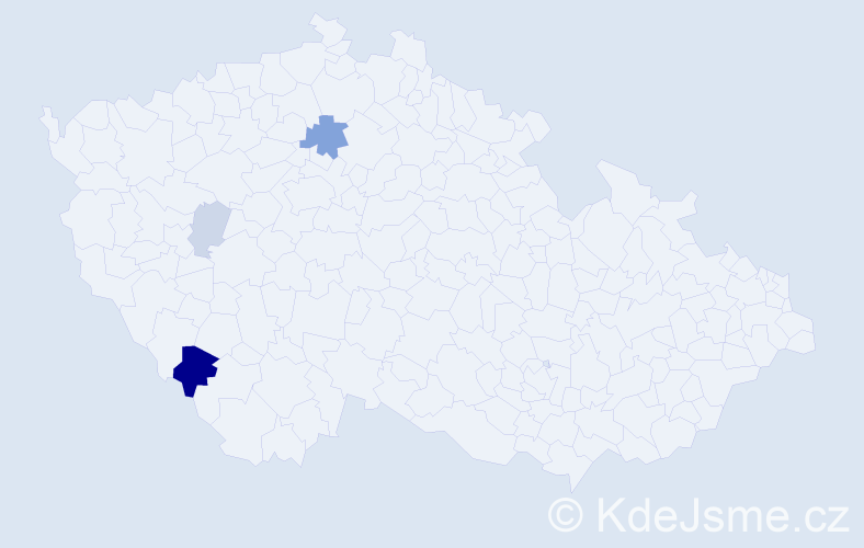 Příjmení: 'Aisnerová', počet výskytů 9 v celé ČR