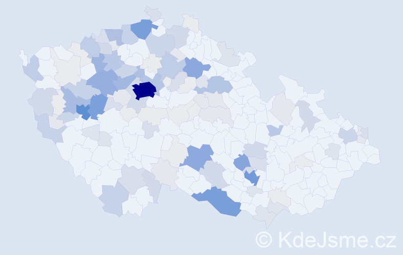 Příjmení: 'Kočka', počet výskytů 595 v celé ČR