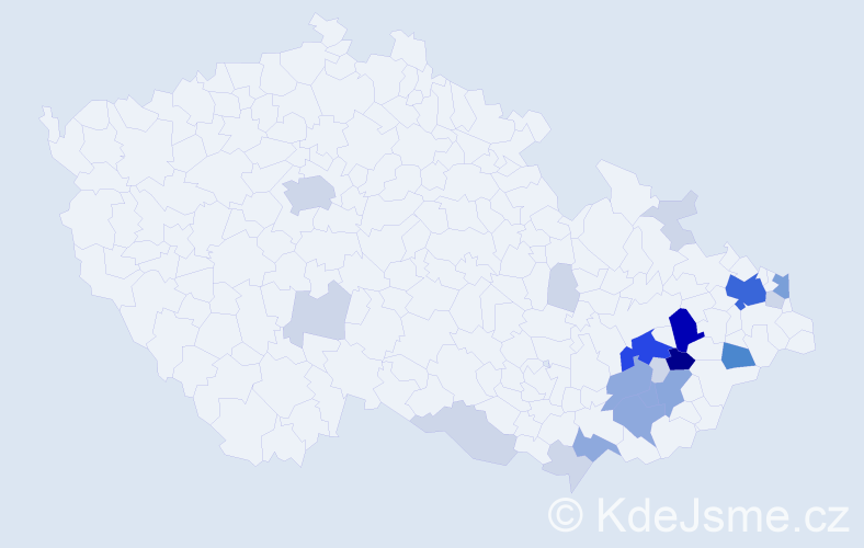Příjmení: 'Mikšánková', počet výskytů 74 v celé ČR