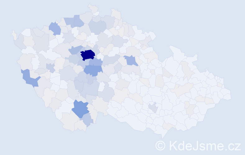 Příjmení: 'Votruba', počet výskytů 830 v celé ČR