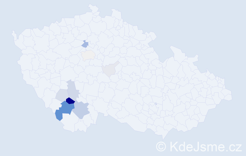 Příjmení: 'Koblencová', počet výskytů 43 v celé ČR