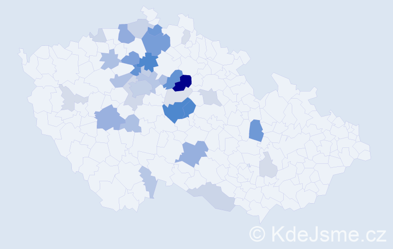 Příjmení: 'Ladra', počet výskytů 116 v celé ČR