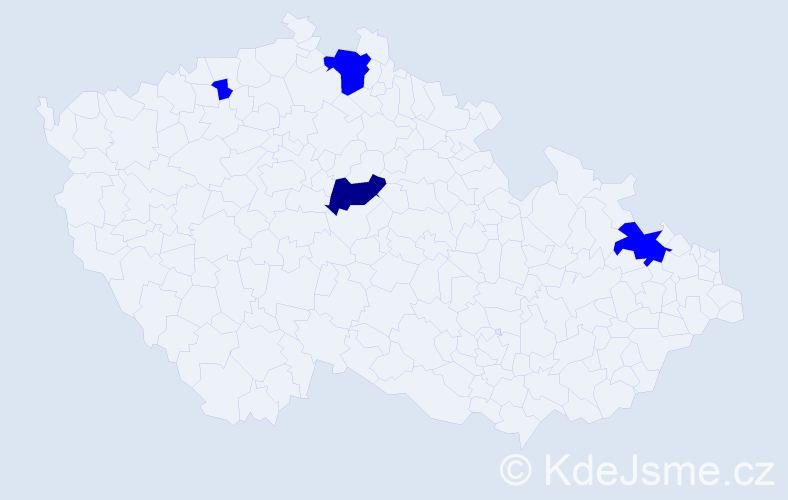 Příjmení: 'Simčáková', počet výskytů 5 v celé ČR