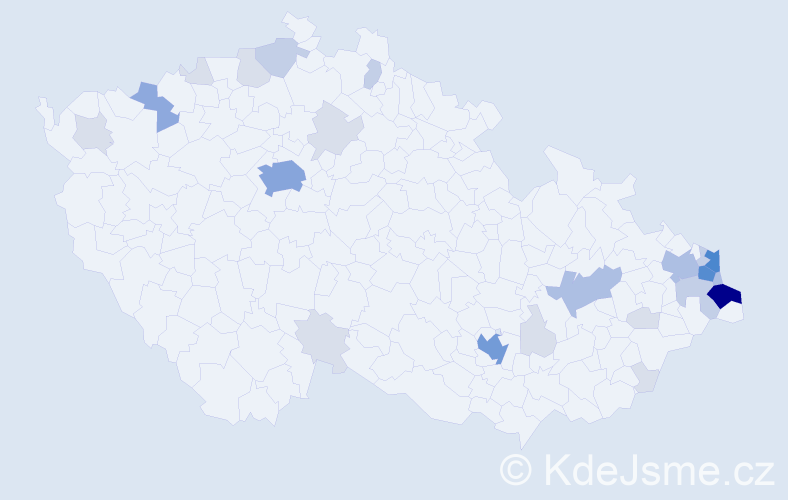 Příjmení: 'Polak', počet výskytů 84 v celé ČR