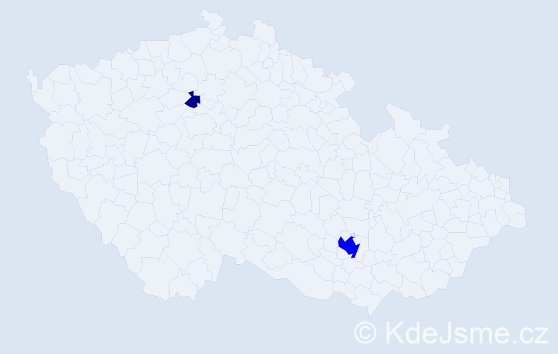 Příjmení: 'Hrabanová', počet výskytů 7 v celé ČR