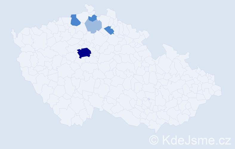 Příjmení: 'Klofec', počet výskytů 11 v celé ČR