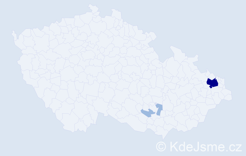 Příjmení: 'Bachara', počet výskytů 6 v celé ČR