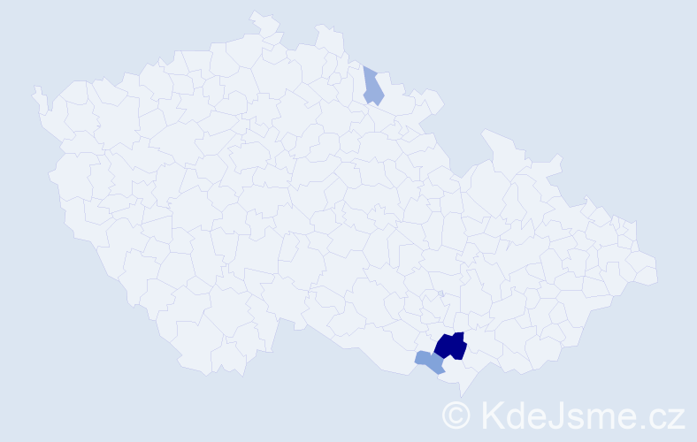 Příjmení: 'Mankovická', počet výskytů 9 v celé ČR