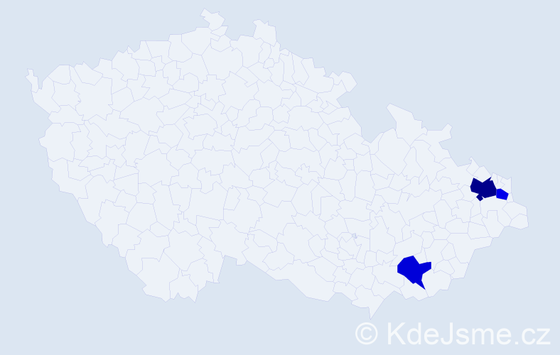 Příjmení: 'Grzegorzeková', počet výskytů 5 v celé ČR