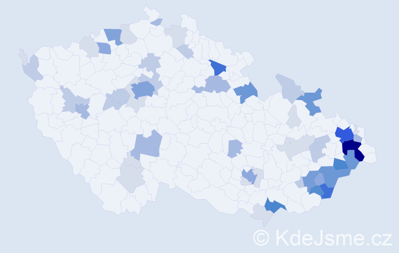 Příjmení: 'Chovančíková', počet výskytů 191 v celé ČR