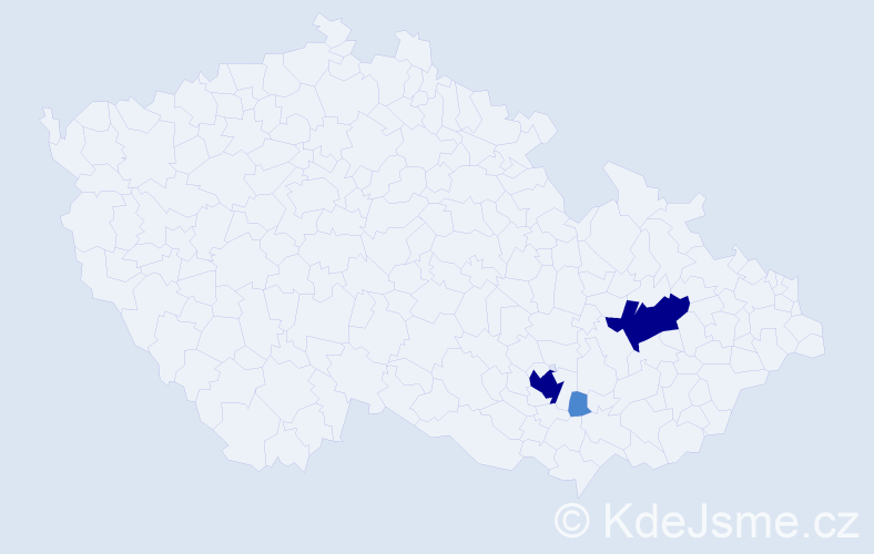 Příjmení: 'Dozrál', počet výskytů 7 v celé ČR
