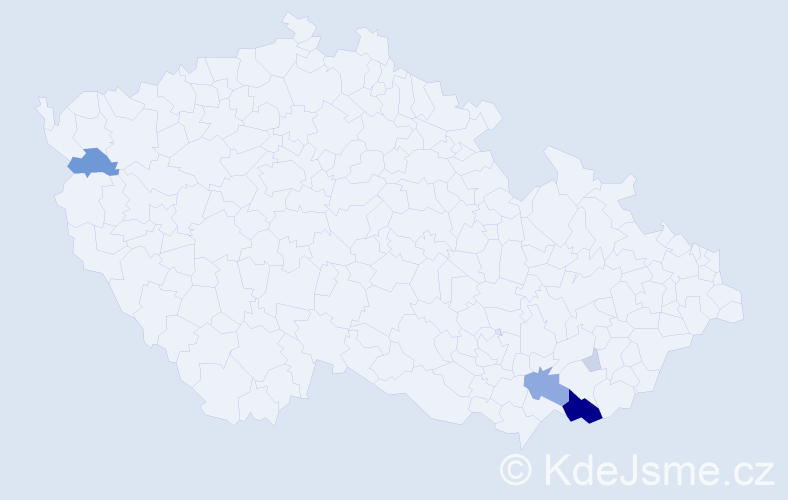 Příjmení: 'Dobešek', počet výskytů 22 v celé ČR