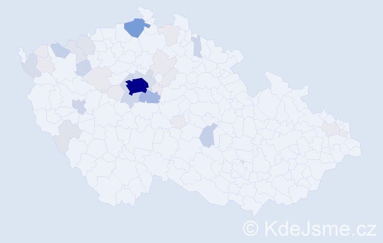 Příjmení: 'Škába', počet výskytů 131 v celé ČR