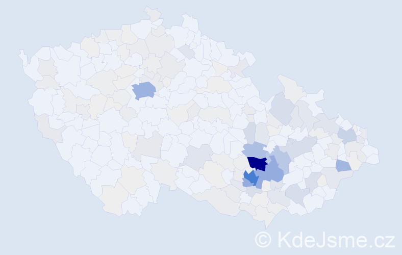 Příjmení: 'Pernica', počet výskytů 940 v celé ČR