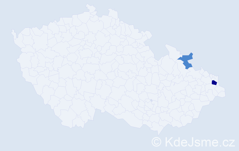 Příjmení: 'Kiác', počet výskytů 4 v celé ČR