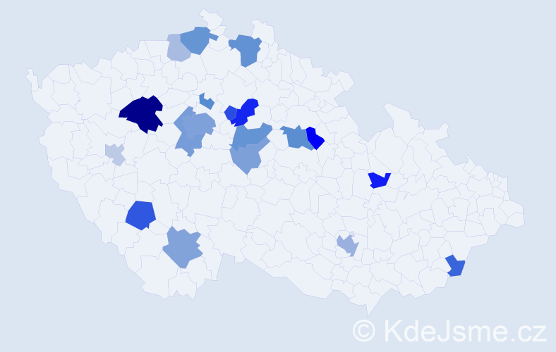 Příjmení: 'Faltin', počet výskytů 46 v celé ČR