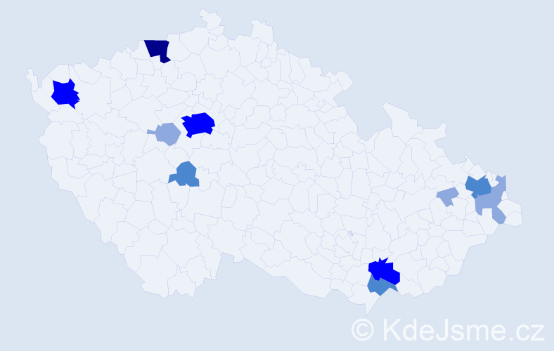 Příjmení: 'Marhefková', počet výskytů 28 v celé ČR