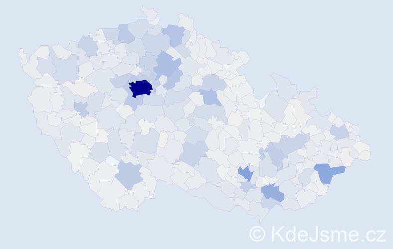 Příjmení: 'Šťastná', počet výskytů 6536 v celé ČR