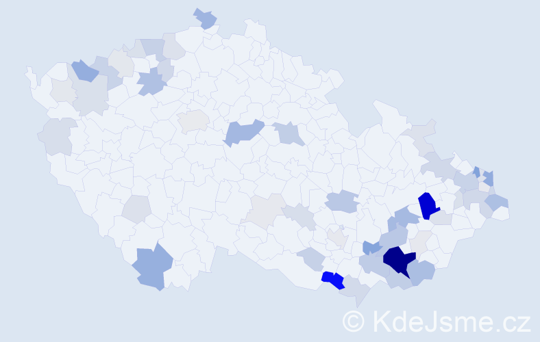 Příjmení: 'Červenáková', počet výskytů 181 v celé ČR