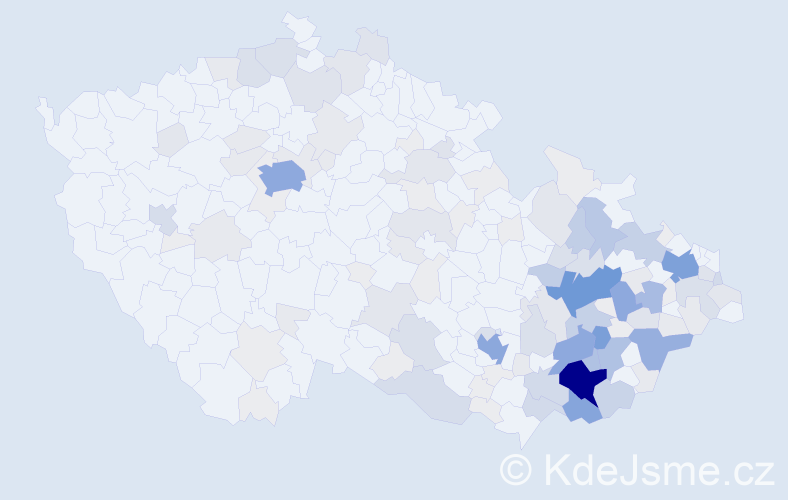 Příjmení: 'Andrýsek', počet výskytů 636 v celé ČR