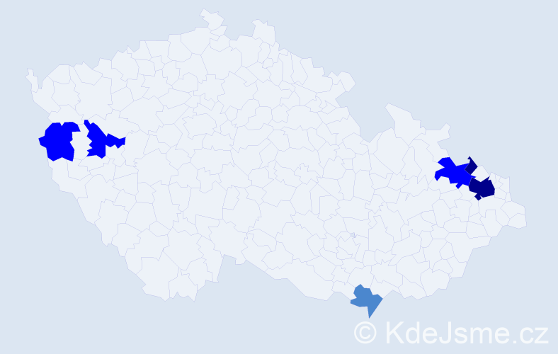 Příjmení: 'Količová', počet výskytů 13 v celé ČR