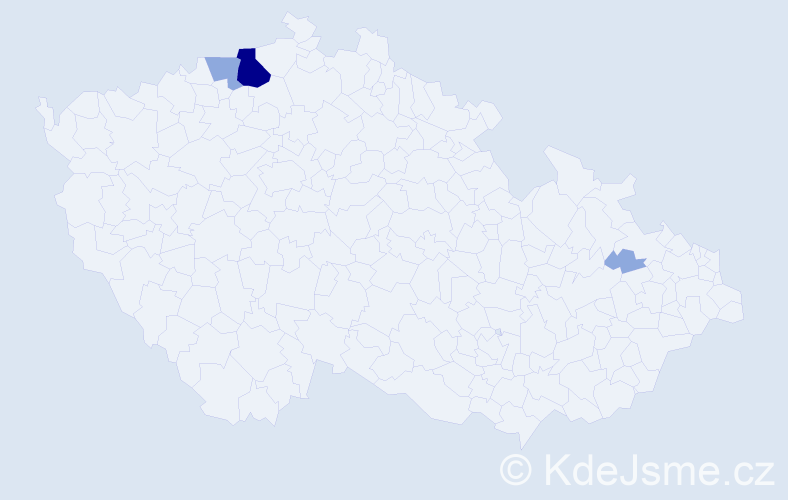 Příjmení: 'Kulesa', počet výskytů 7 v celé ČR