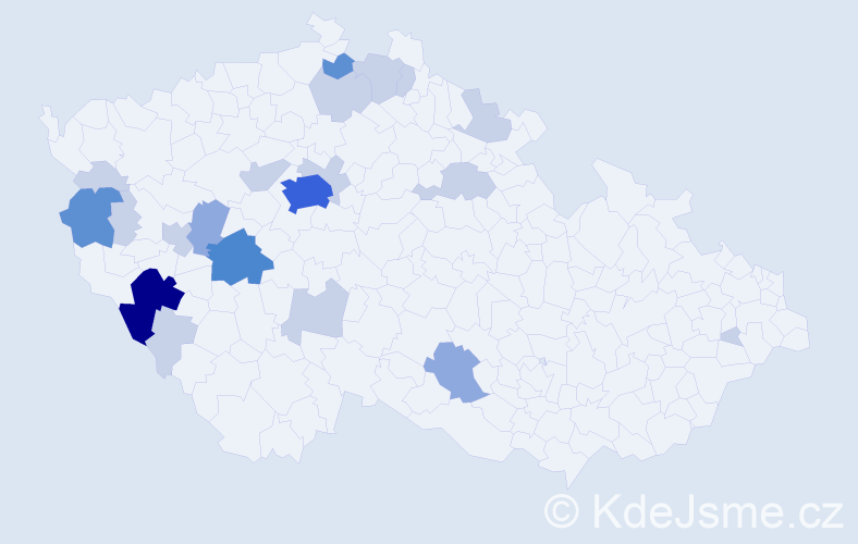 Příjmení: 'Reitmajerová', počet výskytů 52 v celé ČR