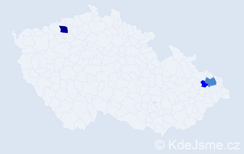 Příjmení: 'Samul', počet výskytů 6 v celé ČR