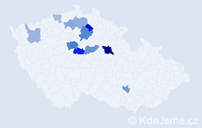 Příjmení: 'Komers', počet výskytů 51 v celé ČR