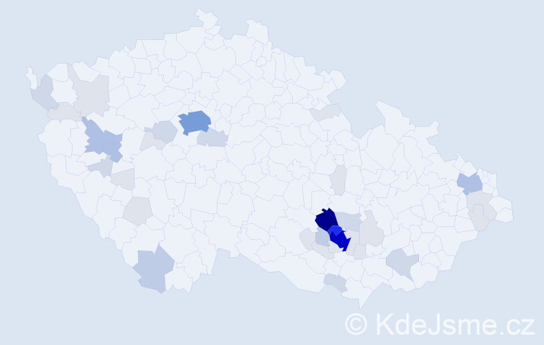 Příjmení: 'Malásek', počet výskytů 133 v celé ČR