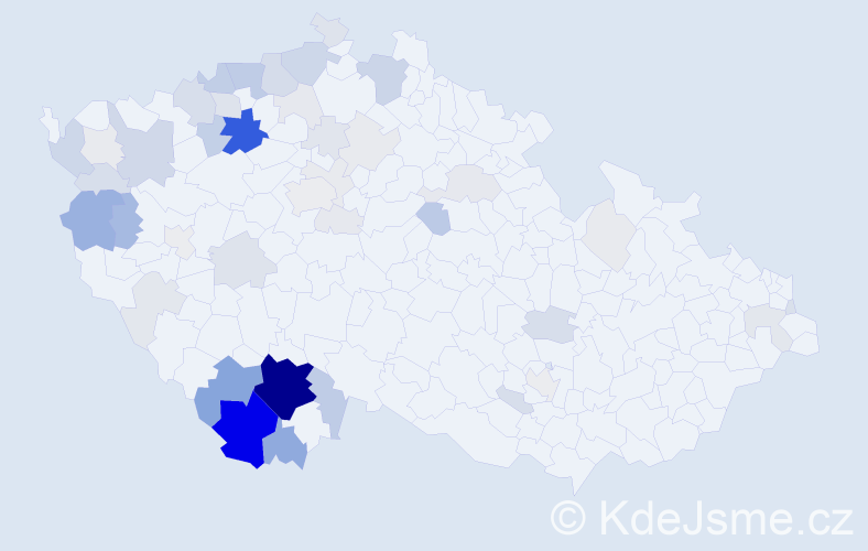 Příjmení: 'Postlová', počet výskytů 218 v celé ČR