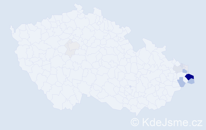 Příjmení: 'Wawroszová', počet výskytů 63 v celé ČR