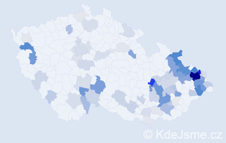 Příjmení: 'Dedková', počet výskytů 363 v celé ČR