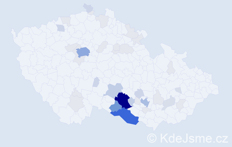 Příjmení: 'Bartesová', počet výskytů 135 v celé ČR