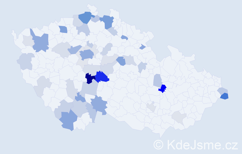 Příjmení: 'Kulišová', počet výskytů 140 v celé ČR