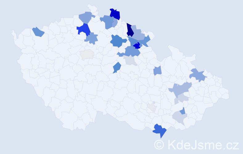 Příjmení: 'Kober', počet výskytů 75 v celé ČR