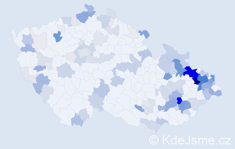 Příjmení: 'Vajda', počet výskytů 484 v celé ČR