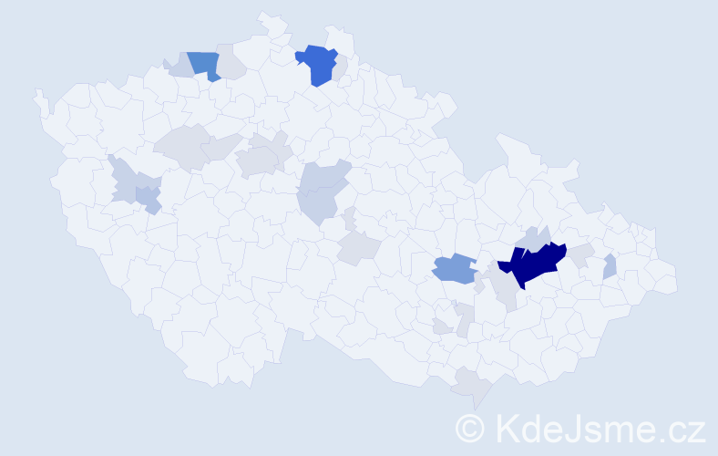 Příjmení: 'Tandlerová', počet výskytů 84 v celé ČR