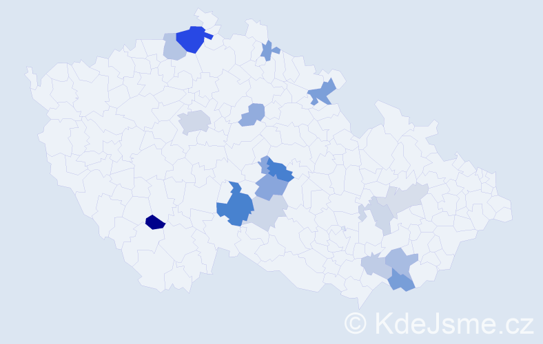Příjmení: 'Vydlák', počet výskytů 41 v celé ČR