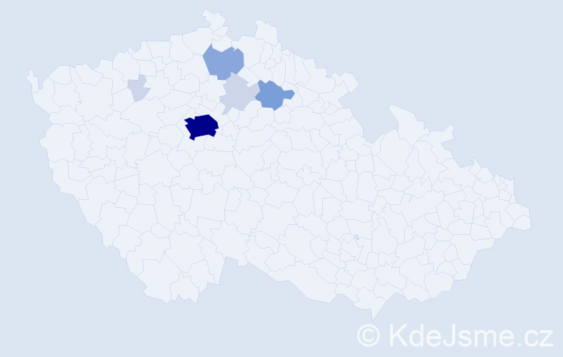 Příjmení: 'Nosák', počet výskytů 23 v celé ČR