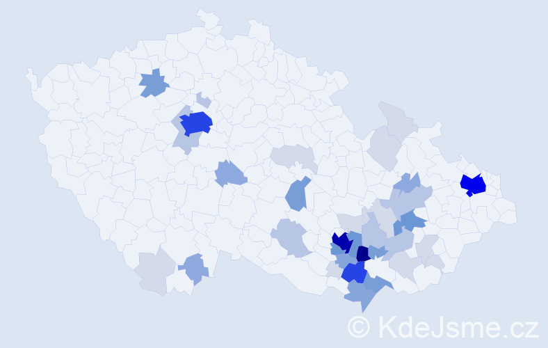 Příjmení: 'Partyka', počet výskytů 140 v celé ČR