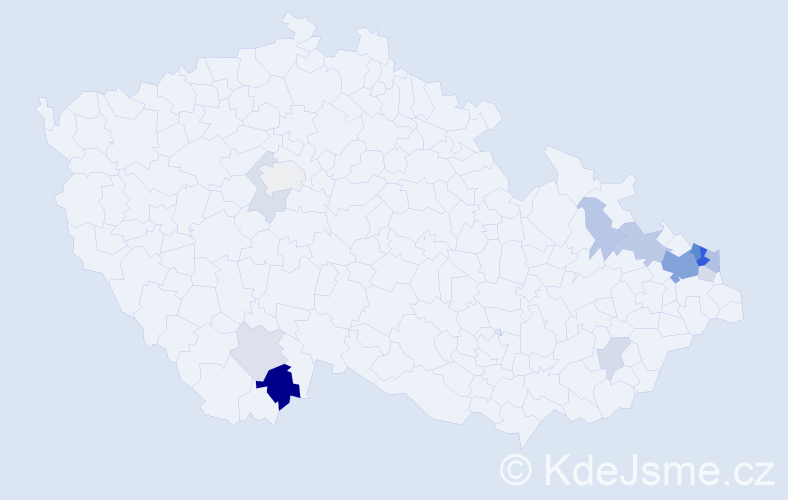 Příjmení: 'Golombková', počet výskytů 34 v celé ČR