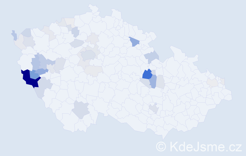 Příjmení: 'Tauer', počet výskytů 162 v celé ČR
