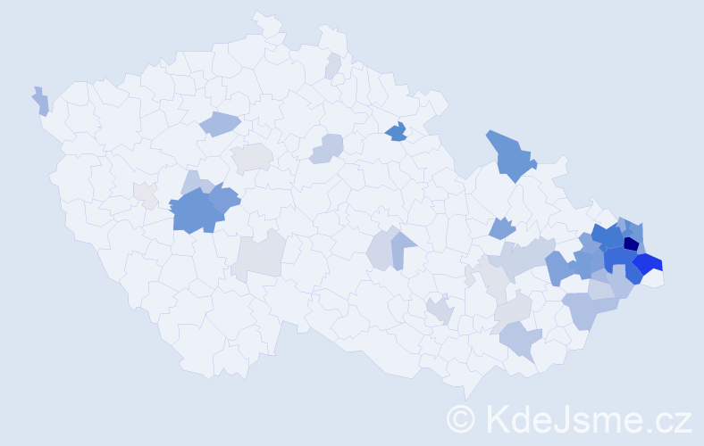 Příjmení: 'Bardoň', počet výskytů 183 v celé ČR