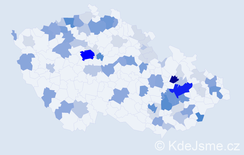 Příjmení: 'Mišák', počet výskytů 246 v celé ČR