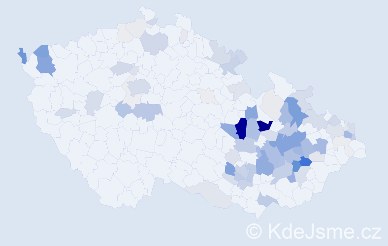Příjmení: 'Palla', počet výskytů 307 v celé ČR