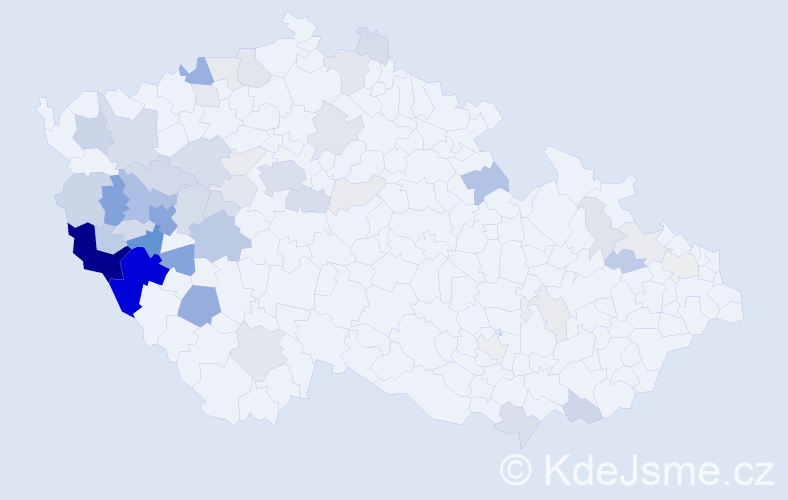 Příjmení: 'Nejdl', počet výskytů 179 v celé ČR